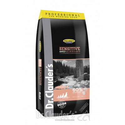20kg Hundefoder med Laks og Ris | Glutenfri Tørfoder fra Dr.Clauder's