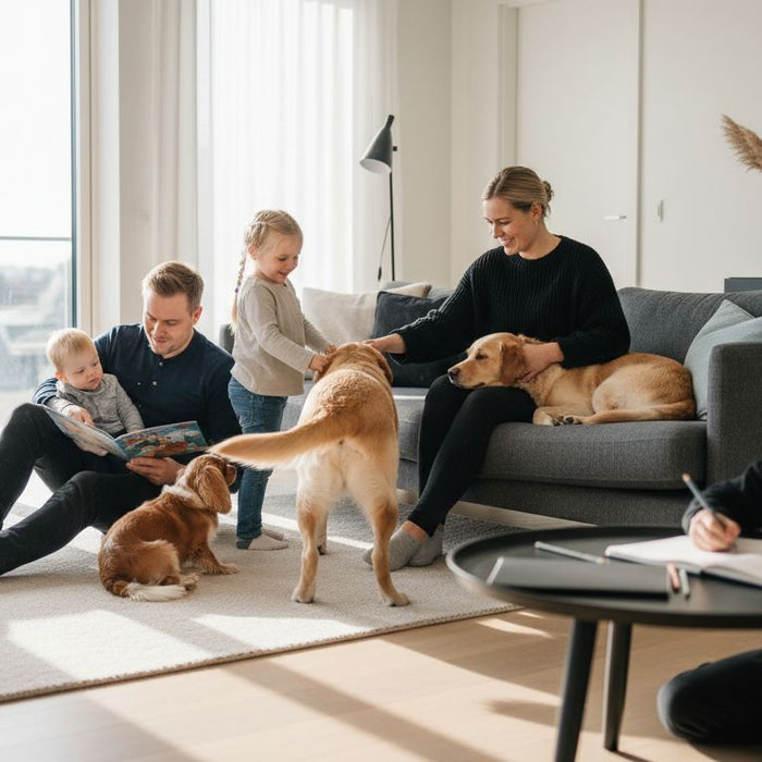 familie hunderacer stue