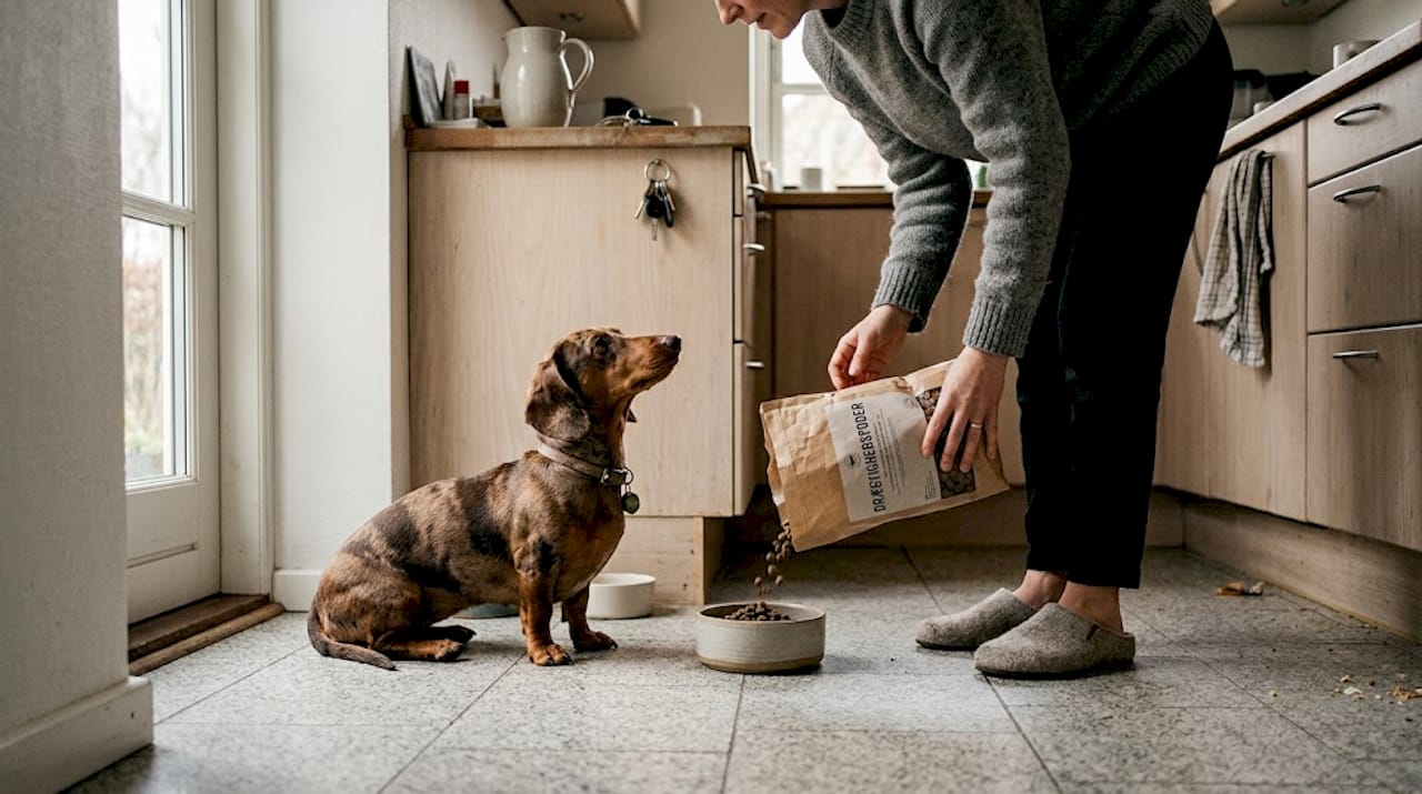 Når hunden er drægtig, får hun selvfølgelig særlig kost, som bliver tilberedt i det danske hjemmekøkken.