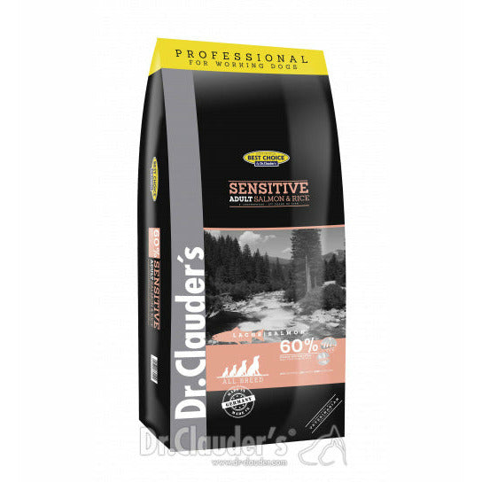 Dr. Clauder's Hundefoder Laks tilbyder lækre næringsrige måltider til din hund, vælg mellem laks og ris, laks og kartoffel, eller kornfrit laks