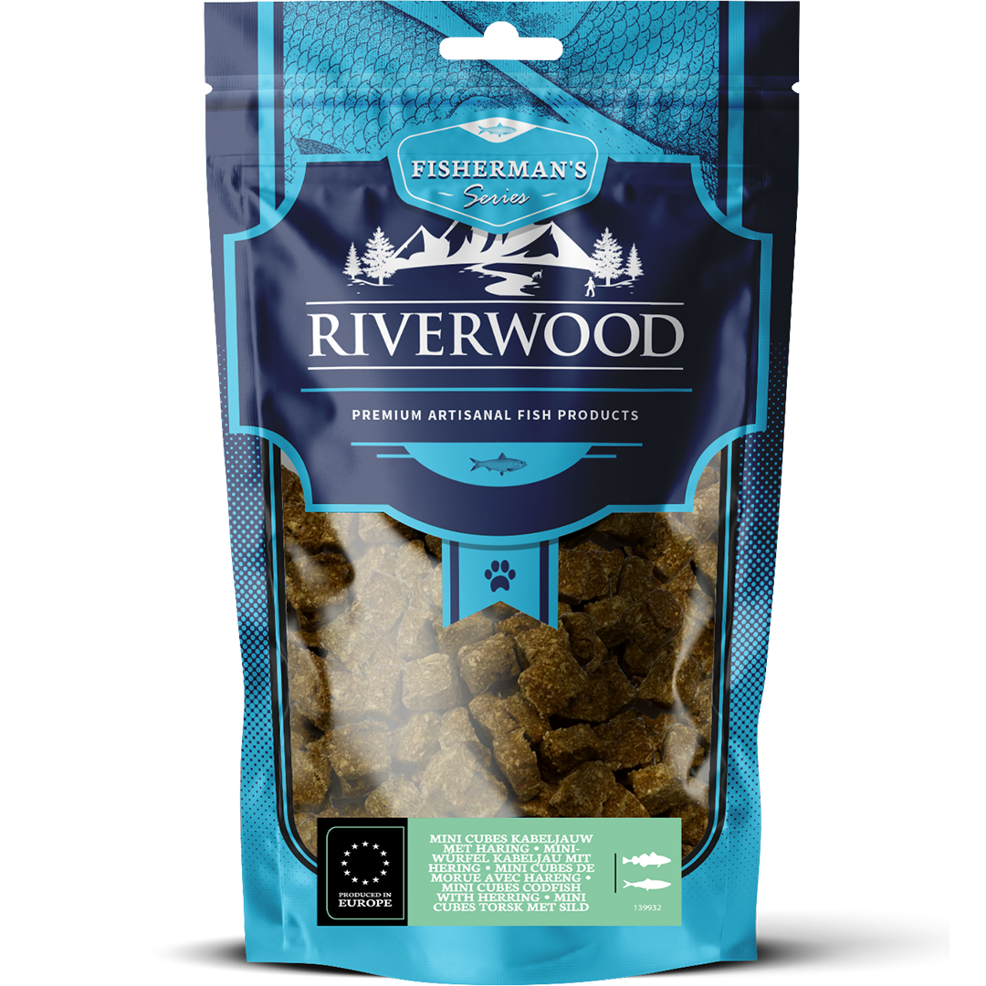 Riverwood Mini Cubes Torsk og  sild 125 gram Hundegodbid