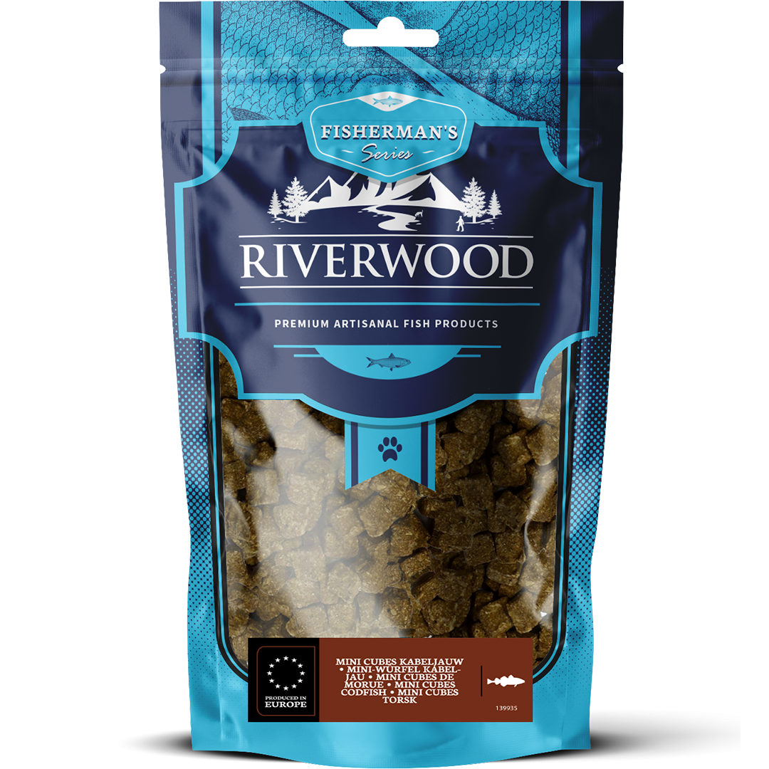 Riverwood Mini Cubes Torsk 125 gram Hundegodbid