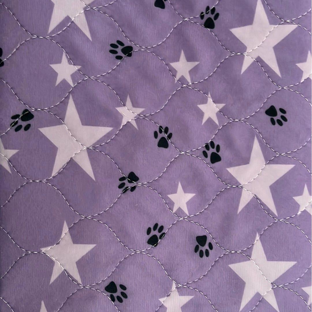 50x70cm | 95°C Vaskbart Tisseunderlag Hund | Lilla m Stjerner