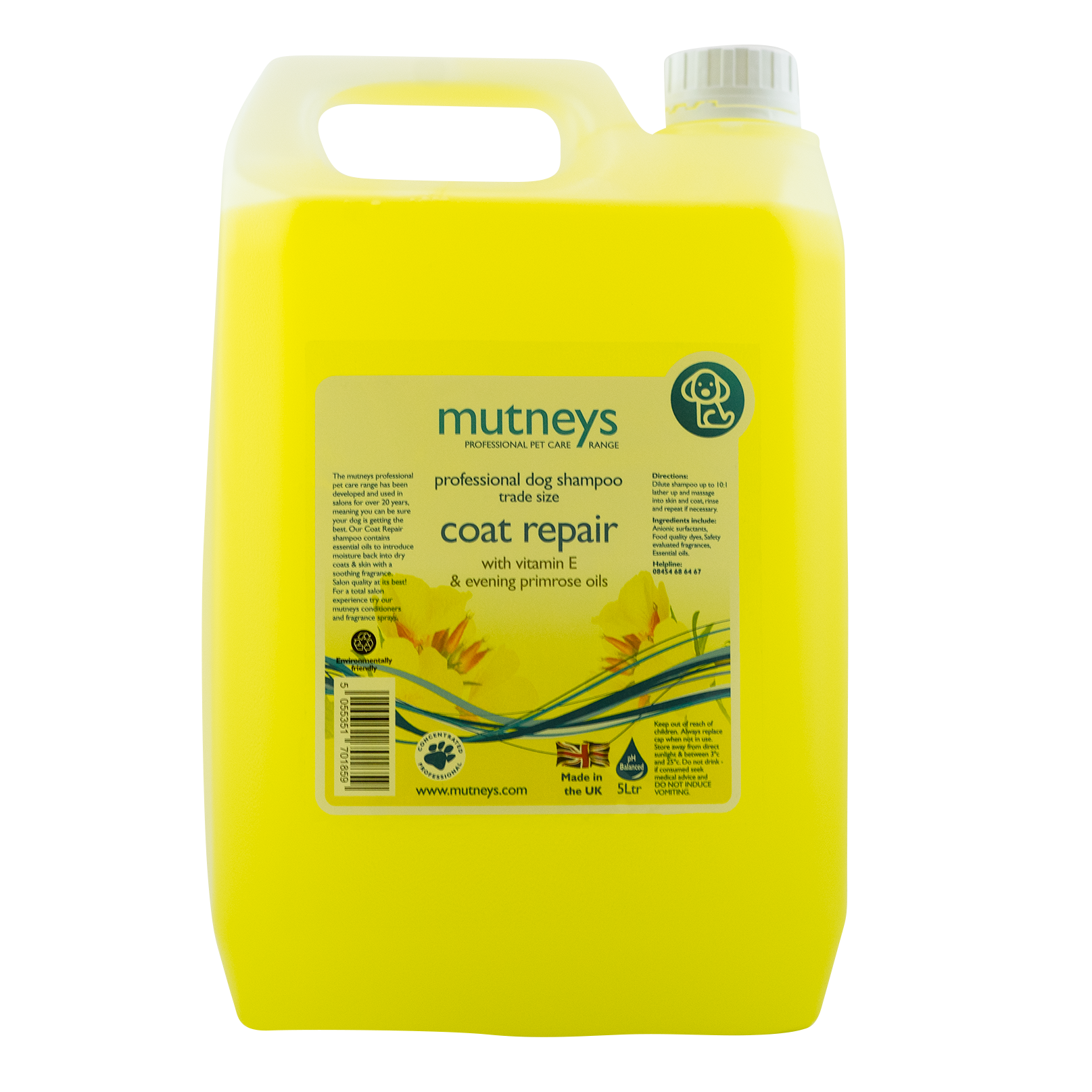 Mutneys Coat Repair Hundeshampoo effektivt til beskadiget hud og pels