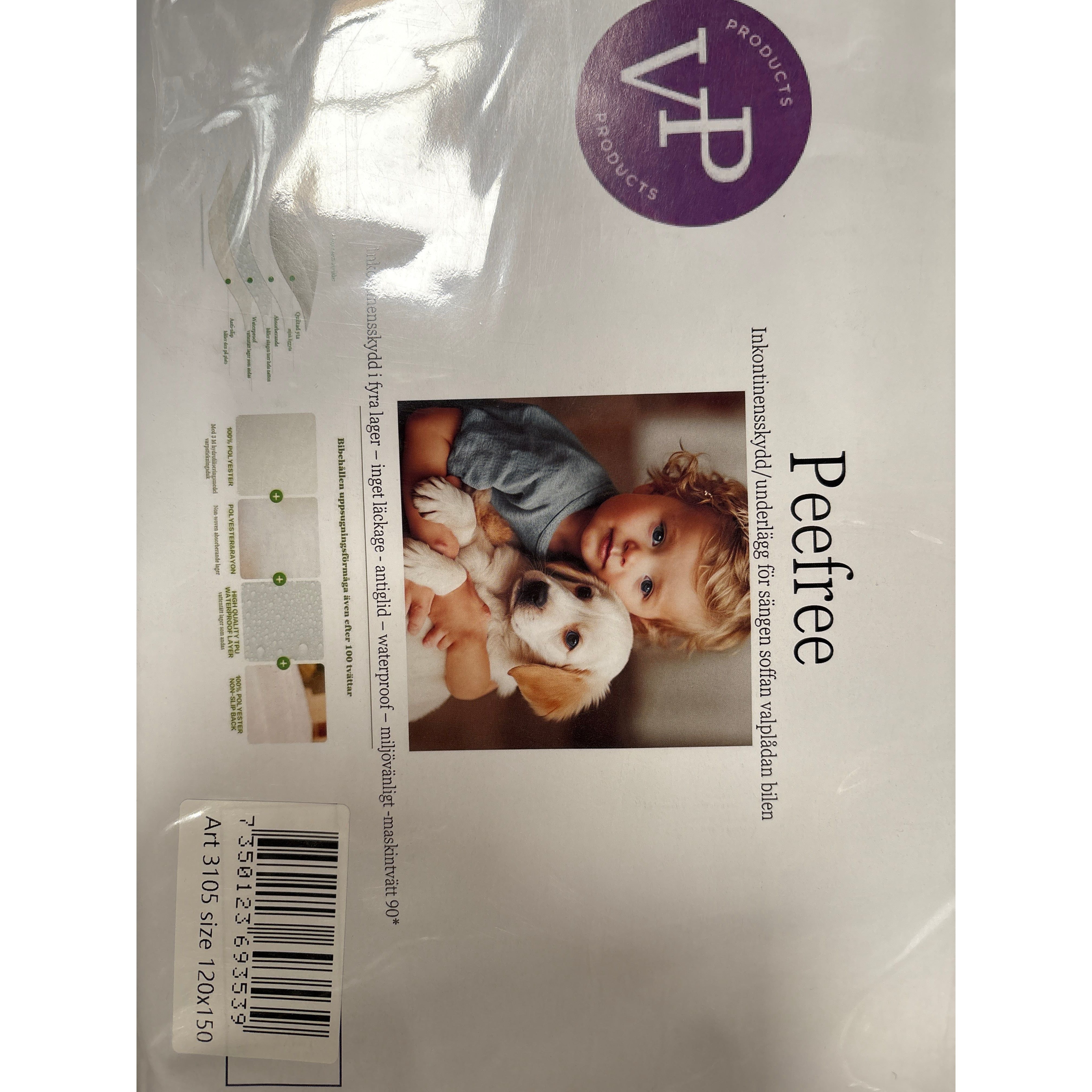 180x200cm | 95°C Vaskbart Tisseunderlag Hund | Gråt