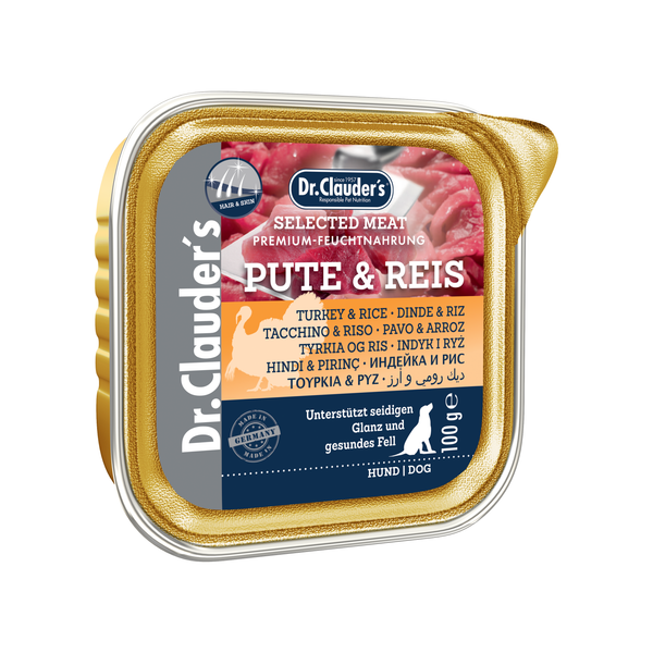 Pate til hunde m. Kalkun & Ris | 30x 100g | Dr.Clauder's Vådfoder