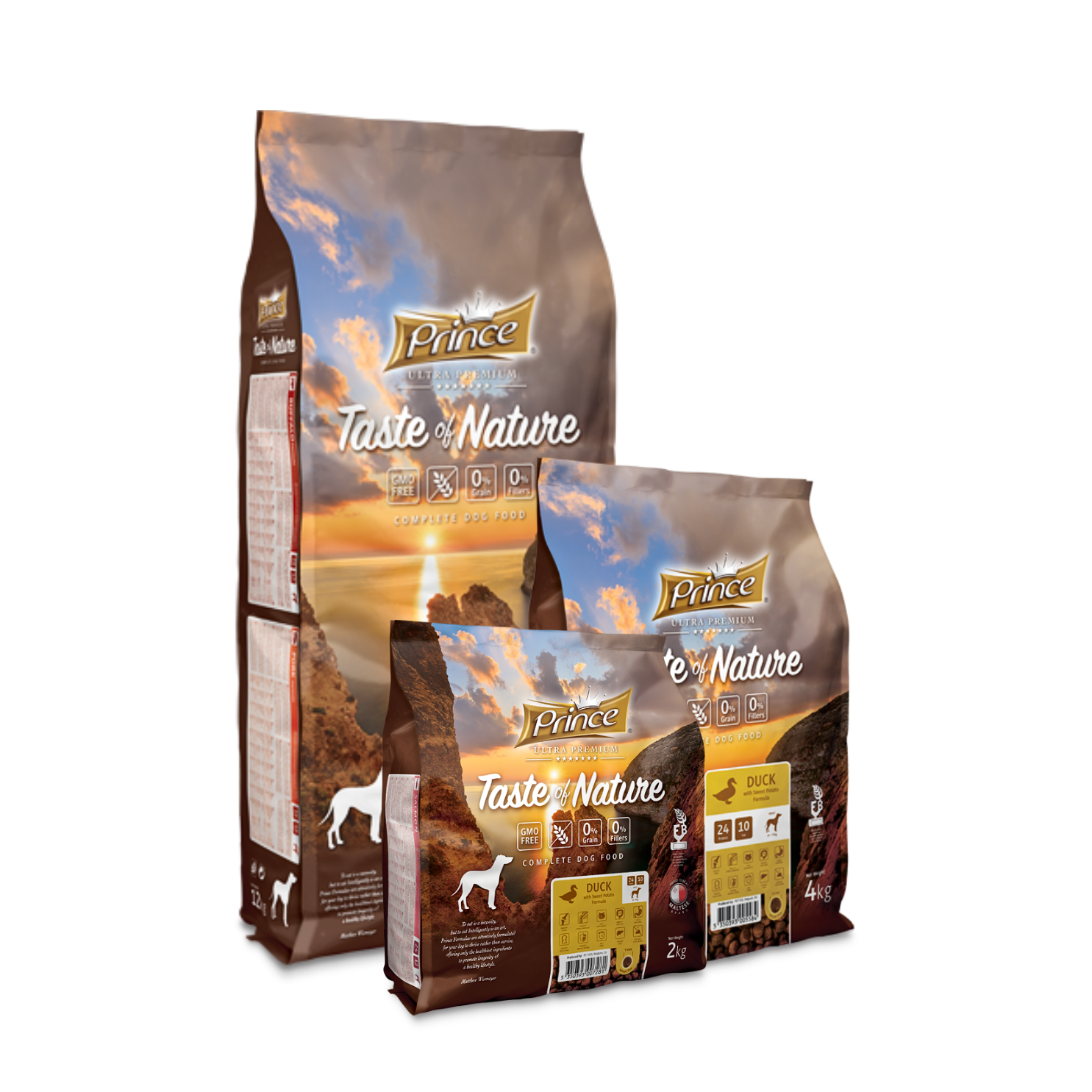 Kornfrit Hundefoder med And | All Breed 12kg | Prince Taste of Nature