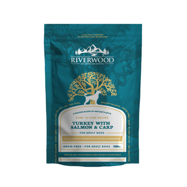 Riverwood vådfoder | Surf 'n Turf Kalkun med Laks & Karpe | 300 g