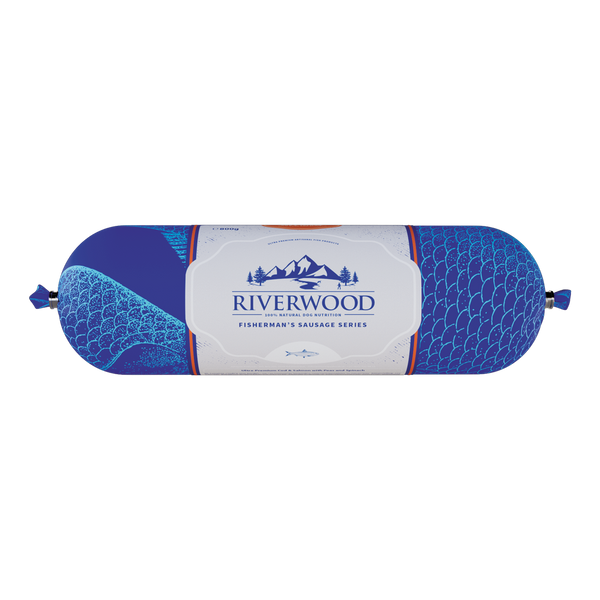 Riverwood Fiskepølse | Torsk & Laks | 800 gram