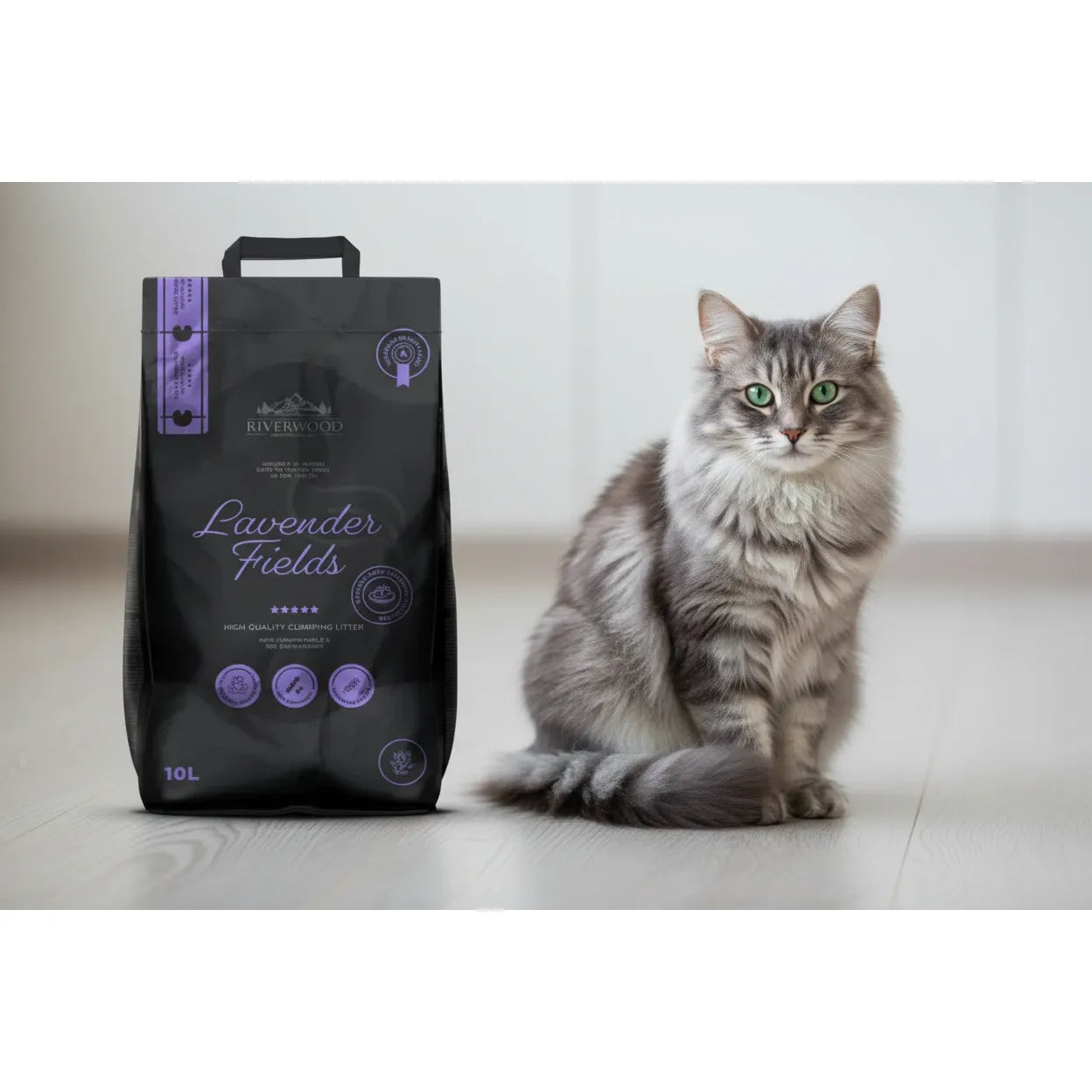 Tofu Kattegrus 10L | Lavendel | Klumpende | Kan skylles ud