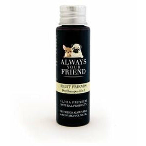 2i1 Hundeshampoo og Balsam med Duft - Fruit Friends - 30ml Rejsestørrelse Pet Shampoo & Conditioner Always Your Friend 